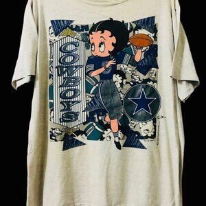 NFL × Vintage Dallas Cowboys Betty Boop Graphic Shirt Unisex Men Women